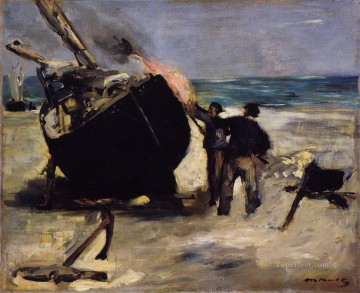 Edouard Manet Painting - Tarring the Boat Eduard Manet